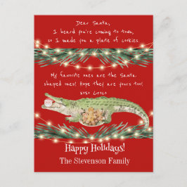 Funny Santa Cookies Red Festive Gator Helg Vykort