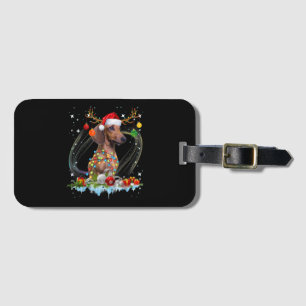 Funny Santa Dachshund Reindeer Light jul Bagagebricka