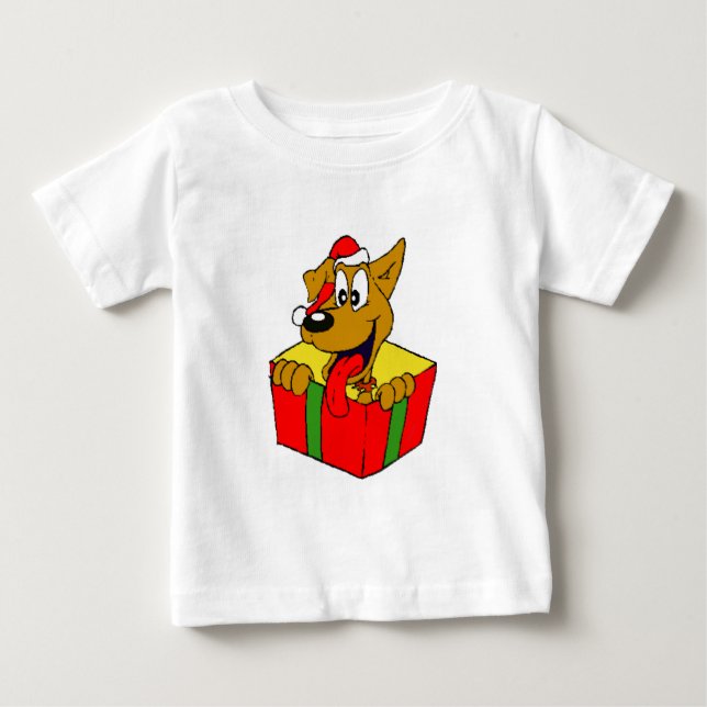 Funny Santa Doggy T-Shirt (Framsida)