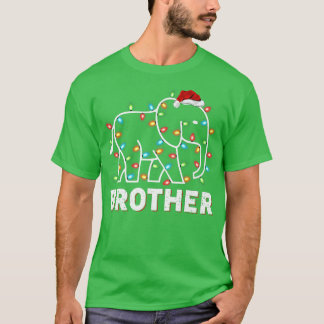 Funny Santa Elephant Xmas Lights Brother Elephant T Shirt