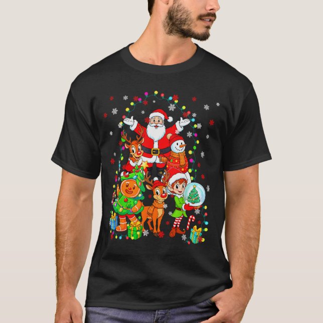 Funny Santa Elf Snowman Reindeer Gingerbread Chris T Shirt (Framsida)