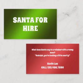 Funny Santa for Hire Visitkort