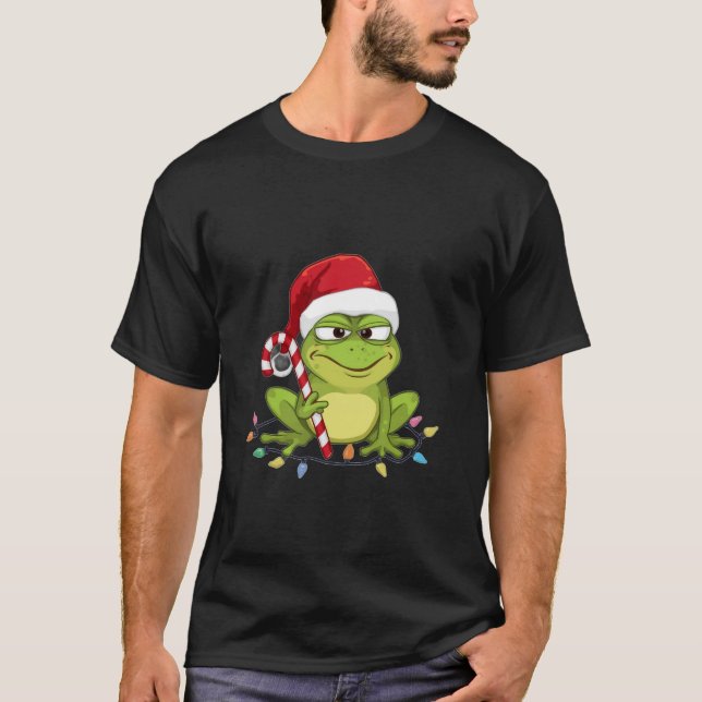Funny Santa Frog Christmas Shirt - Cute Frog with  T Shirt (Framsida)