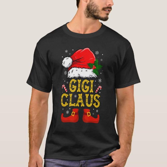 Funny Santa Gigi Claus julmatchningsfamilj G T Shirt (Framsida)