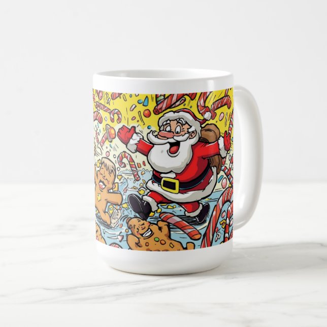 Funny Santa & Gingerbread Christmas Mug Kaffemugg (Framsida höger)