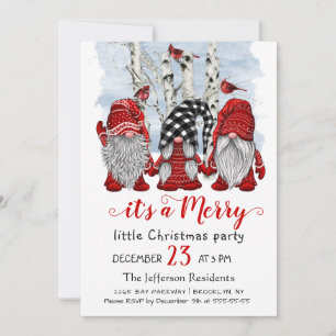 Funny Santa Gnomes God jul Little Party Inbjudningar
