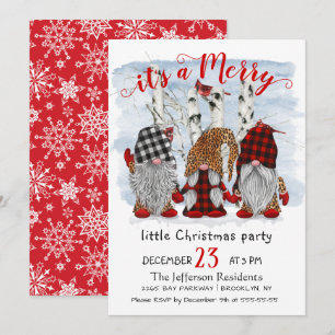 Funny Santa Gnomes God jul Little Party Inbjudningar