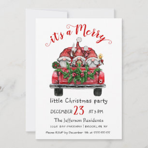 Funny Santa Gnomes God jul Little Party Inbjudningar