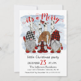 Funny Santa Gnomes God jul Little Party Inbjudningar