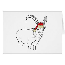 Funny Santa Goat Teckning Hälsningskort