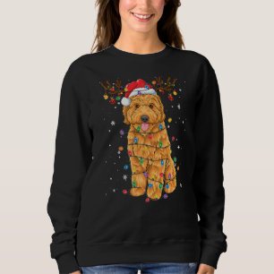 Funny Santa Goldendoodle jul Ljus Reindeer T Shirt