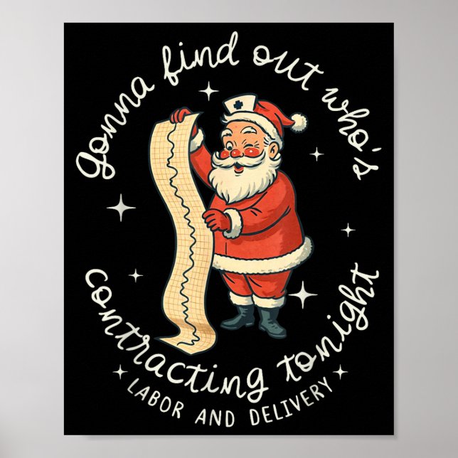 Funny Santa Gonna Find Out Who's Is Contracting To Poster (Framsidan)