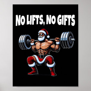 Funny Santa Gym Lyfts Swole Santa Ugly jul Poster