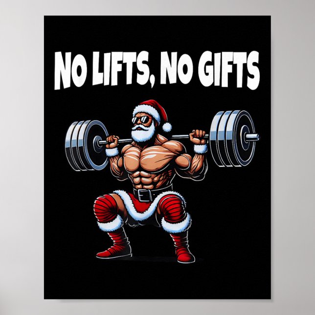 Funny Santa Gym Lyfts Swole Santa Ugly jul Poster (Framsidan)
