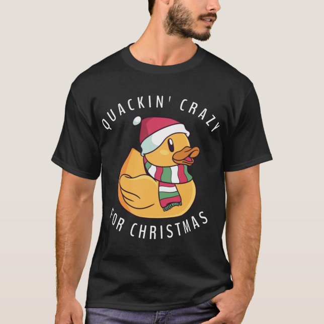 Funny Santa Hat Rubber Anka jul Pun T Shirt (Framsida)