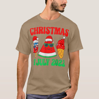 Funny Santa Hat Sunglasses Summer Christmas In Jul T Shirt