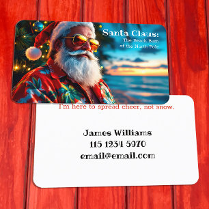 Funny Santa Hawaiian Visitkort