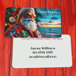 Funny Santa Hawaiian Visitkort
