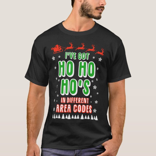 Funny SANTA ho ho ho ho hoS in Different Area Code T Shirt (Framsida)