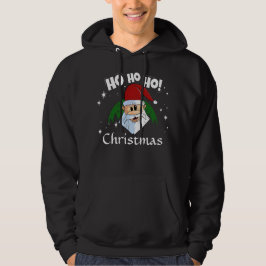 Funny Santa Ho Ho Ho Jul Red Grönt Hoodie