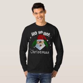 Funny Santa Ho Ho Ho Jul Red Grönt T Shirt