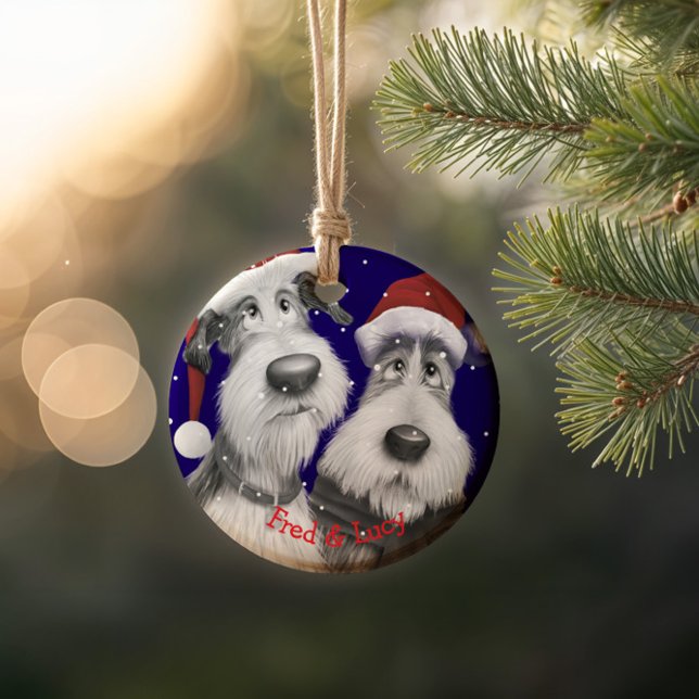 Funny Santa Hundar Julgransprydnad Keramik (Skapare uppladdad)