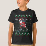 Funny Santa Ice Hockey Player Ugly Sweater Christm T Shirt<br><div class="desc">Funny Santa Ice Hockey Player Ugly Sweater jul Hockey</div>