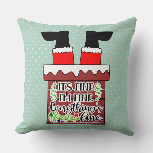 Funny Santa- I'm Fine. Everything is Fine Kudde (Framsida)
