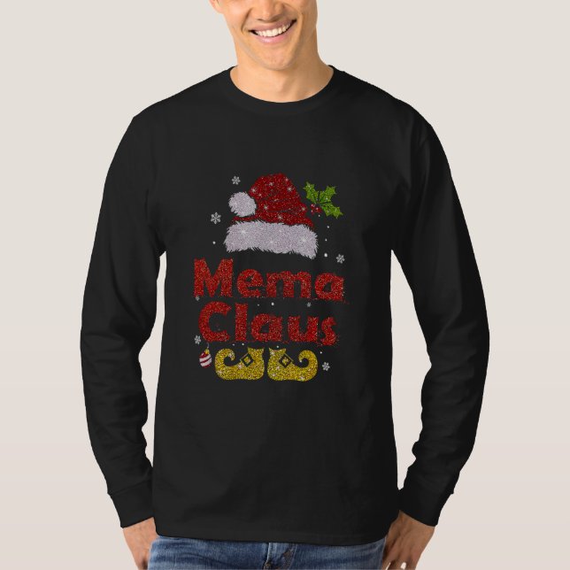 Funny Santa Mema Claus Christmas Matching Family  T Shirt (Framsida)