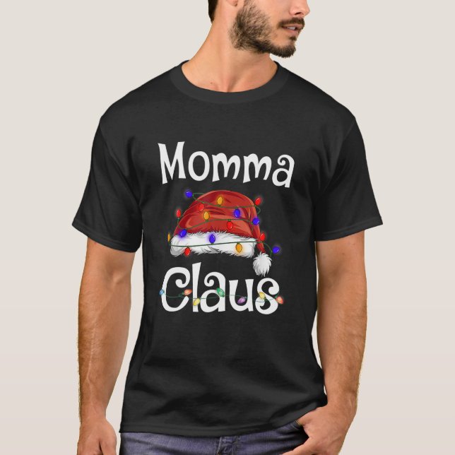 Funny Santa Momma Claus julmatchningsfamilj T Shirt (Framsida)