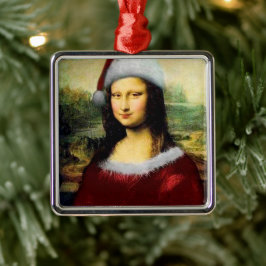 Funny Santa Mona Lisa God jul Julgransprydnad Metall