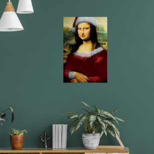 Funny Santa Mona Lisa God jul Poster