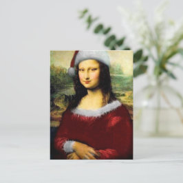 Funny Santa Mona Lisa God jul Vykort