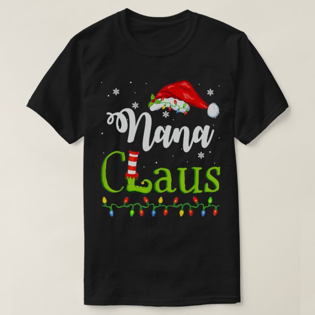 Funny Santa Nana Claus julmatchningsfamilj T Shirt (Design framsida)