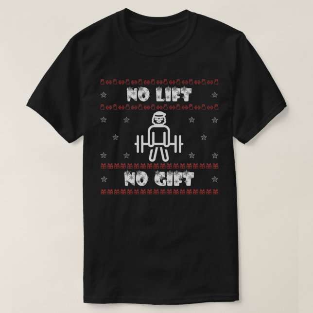 Funny Santa No Hiss No Gift Ugly jul Gym Fit T Shirt (Design framsida)