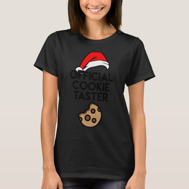 Funny Santa Officiell Cookie Taster Family Christm T Shirt (Framsida)
