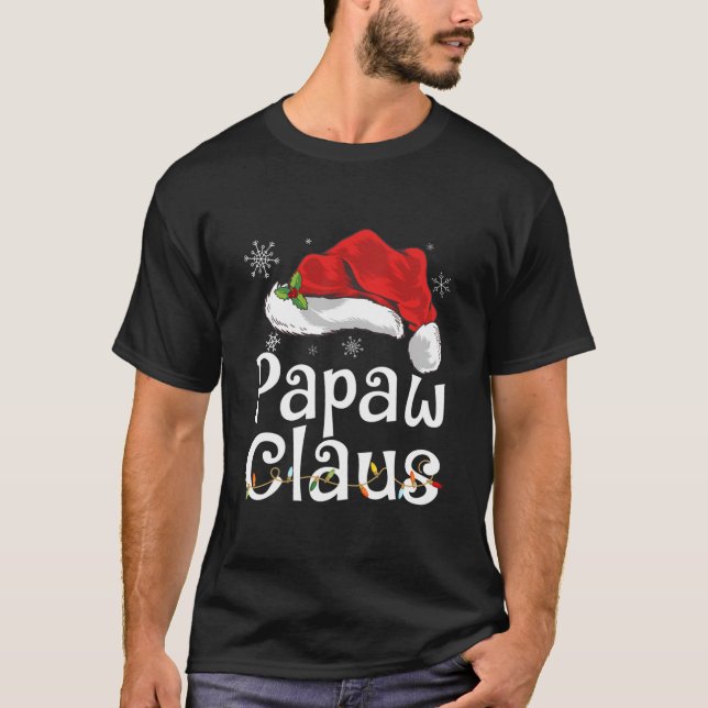Funny Santa Papaw Claus Julmatchningsfamilj T Shirt (Framsida)