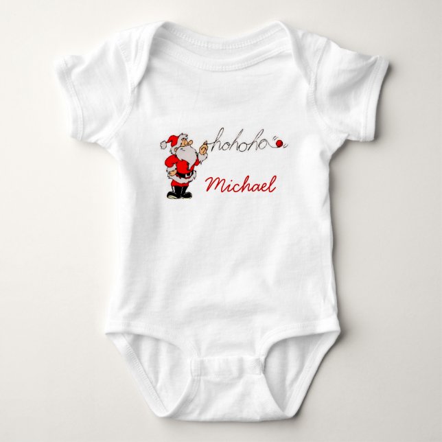Funny Santa Personalizable Baby Shirt Tee (Framsida)