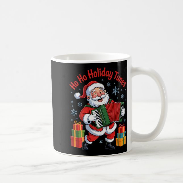 Funny Santa Playing Accordion Holiday Chrismas Xma Kaffemugg (Höger)