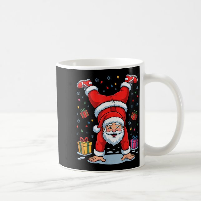 Funny Santa Playing Gymnastics Holiday Christmas X Kaffemugg (Höger)