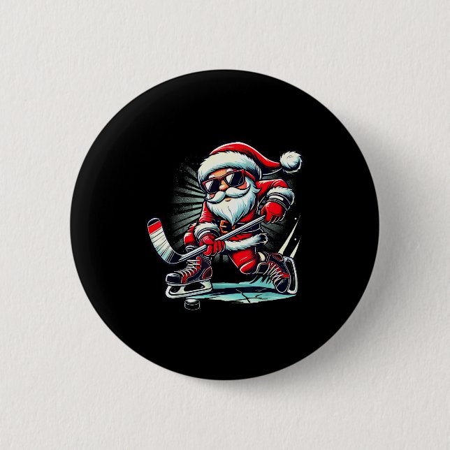 Funny Santa Playing Ice Hockey Lovers Boys Girls C Knapp (Framsida)