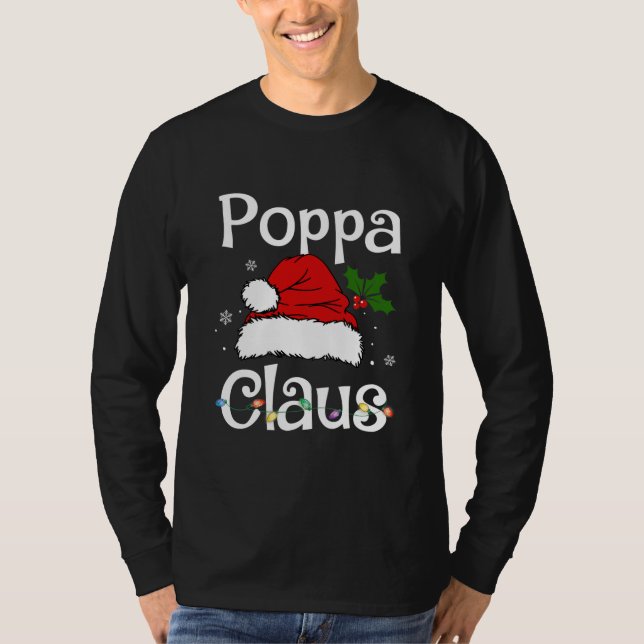 Funny Santa Poppa Claus Julmatchningsfamilj T Shirt (Framsida)