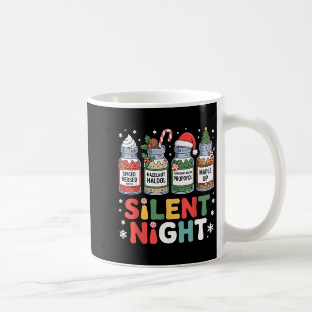 Funny Santa Profol Silent Night Icu Nurses Merry C Kaffemugg (Höger)