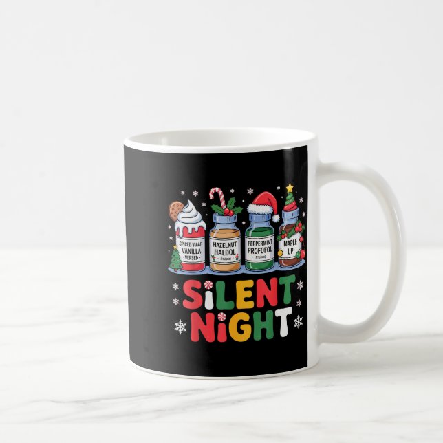Funny Santa Profol Silent Night Icu Nurses Merry C Kaffemugg (Höger)