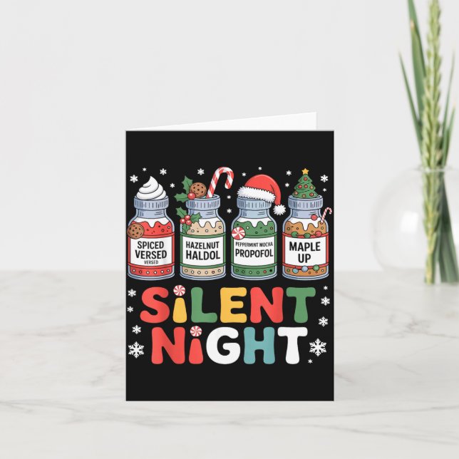 Funny Santa Profol Silent Night Icu Nurses Merry C Kort (Framsida)