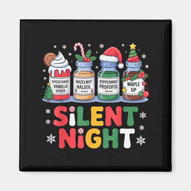 Funny Santa Profol Silent Night Icu Nurses Merry C Magnet (Framsidan)