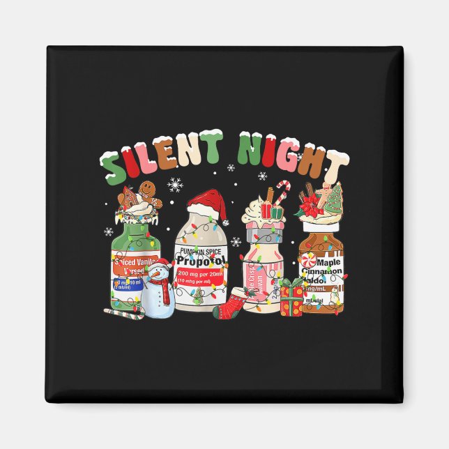 Funny Santa Profol Silent Night Icu Nurses Merry C Magnet (Framsidan)