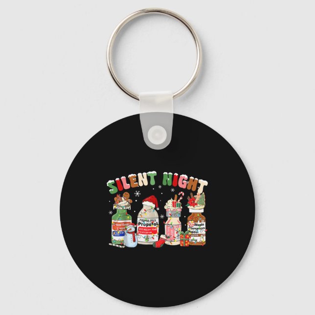 Funny Santa Profol Silent Night Icu Nurses Merry C Nyckelring (Framsida)