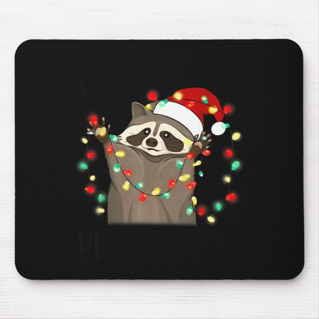 Funny Santa Racoon Overstimulated But Festive Xmas Musmatta (Framsidan)