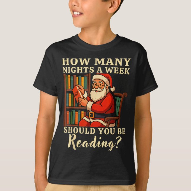 Funny Santa Reading 67 Meme Tee Christmas Teacher  (Framsida)